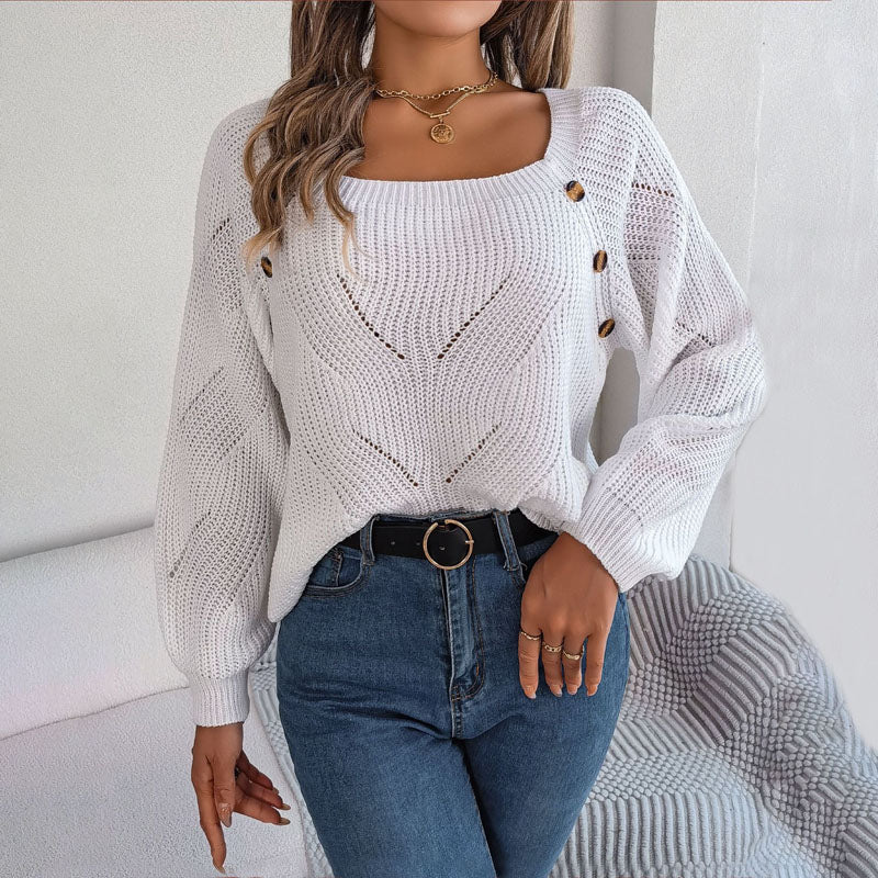 WW | Klassischer Einfarbiger Strickpullover für Damen