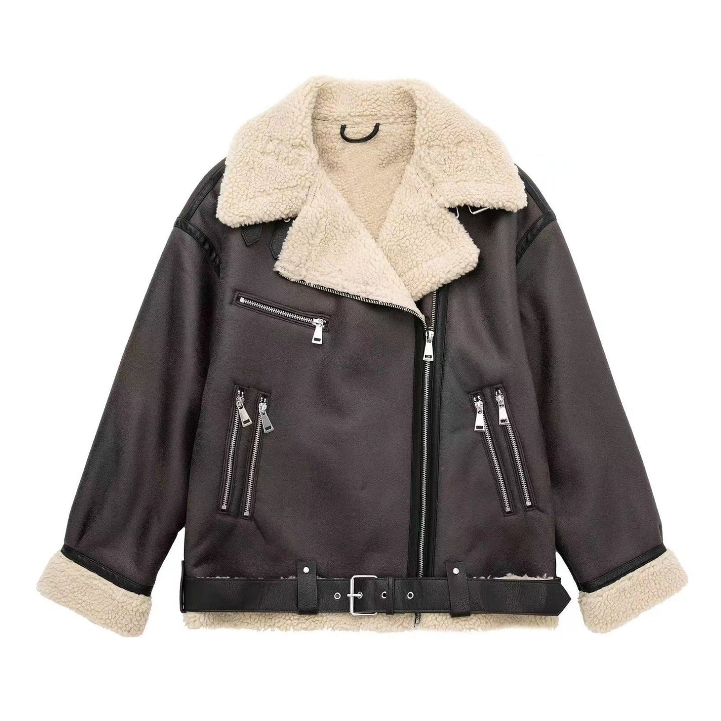 WW | Braune Lederfliegerjacke für Damen