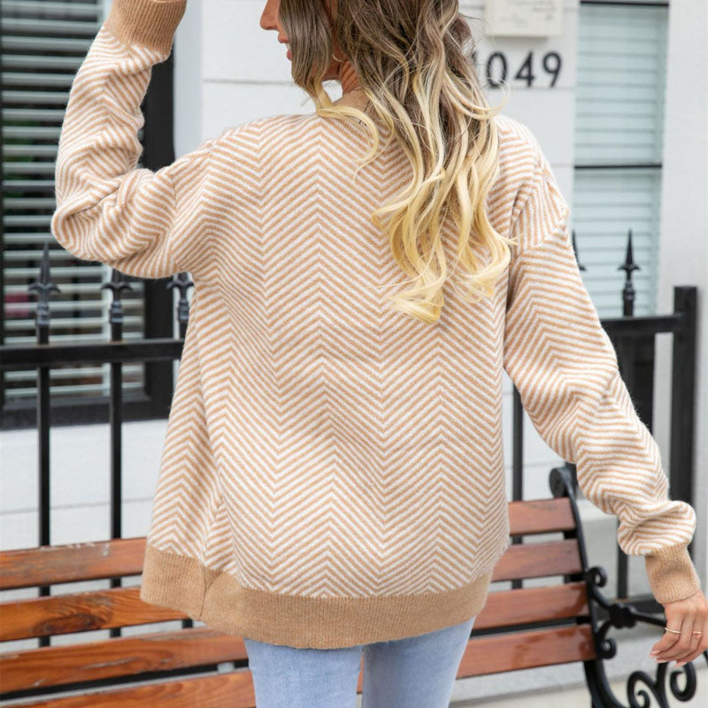 WW | Gestreifte Strickjacke mit Stilvollem Design