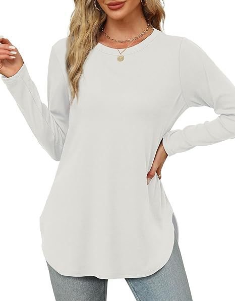 Damen Longsleeve Oberteil mit Pflanzenmuster und asymmetrischem Saum WW