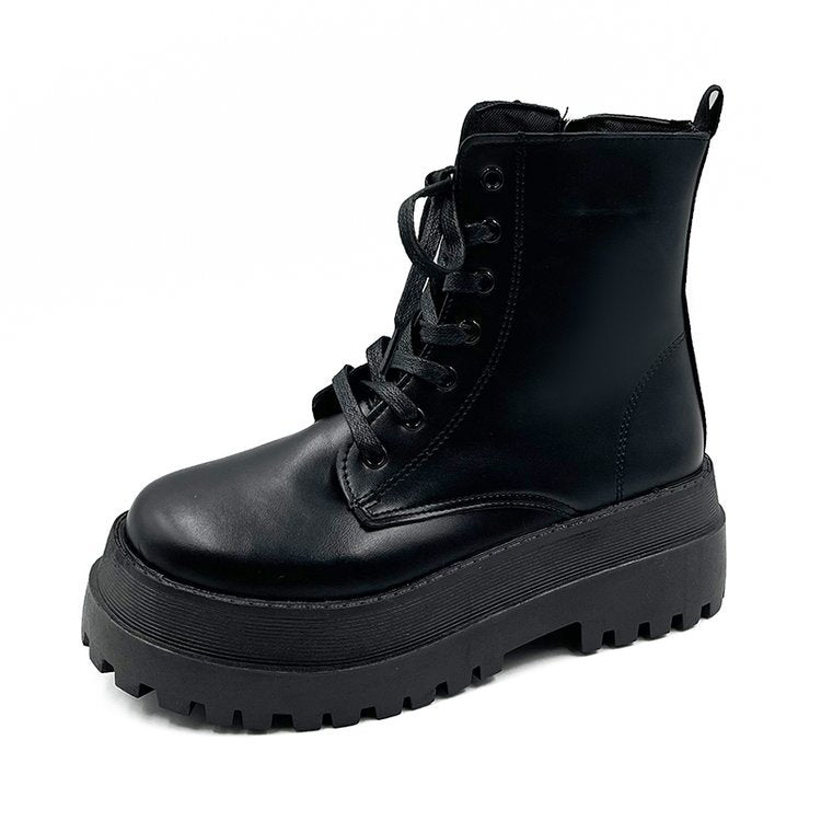 Damen Schnürstiefel mit robuster Plateausohle und elegantem Obermaterial W&W