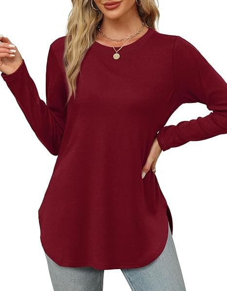 Damen Longsleeve Oberteil mit Pflanzenmuster und asymmetrischem Saum WW