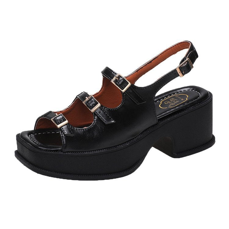 Women's Platform Sandals with Adjustable Straps and Fashionable Block Heel W&W