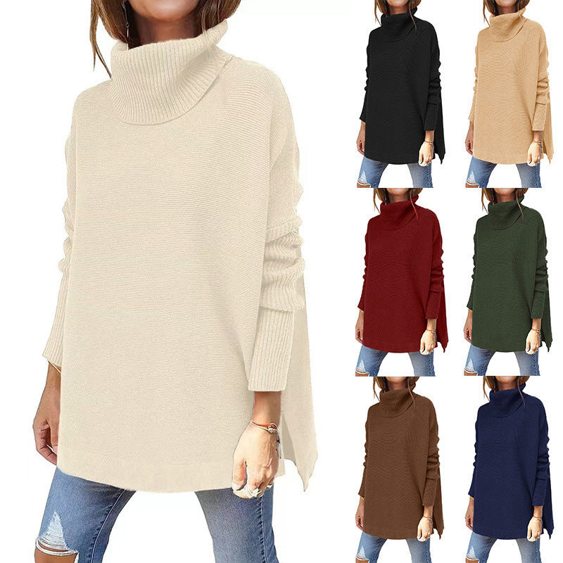 Damen oversize Rollkragenpullover mit strukturiertem Strickdesign WW