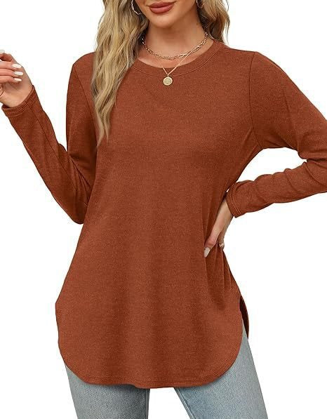 Damen Longsleeve Oberteil mit Pflanzenmuster und asymmetrischem Saum WW