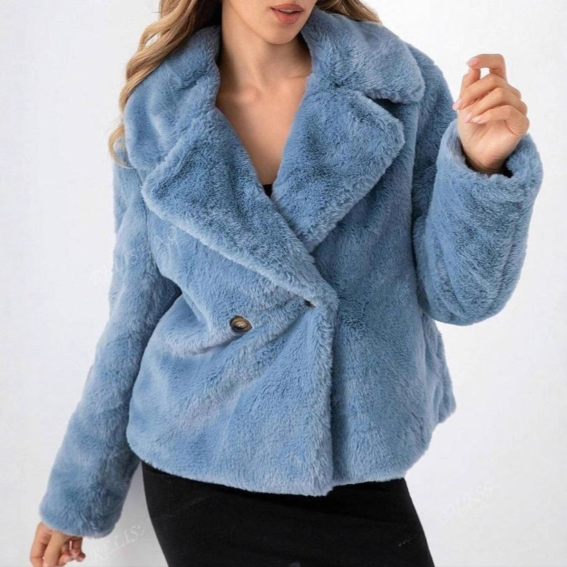 WW | Damen Trendy Teddyjacke Weiche Mode Niedrig