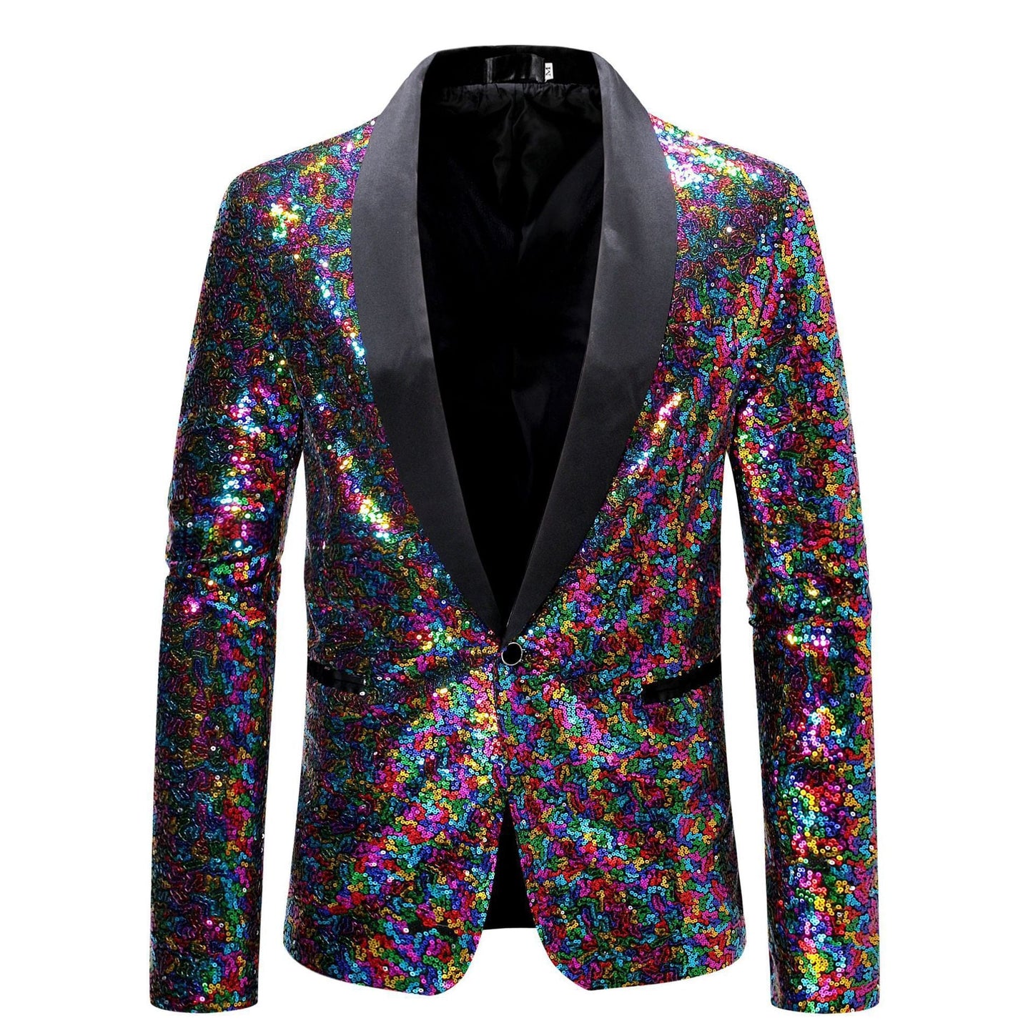 Herren glamouröser Pailletten-Blazer mit modernem Schnitt WW