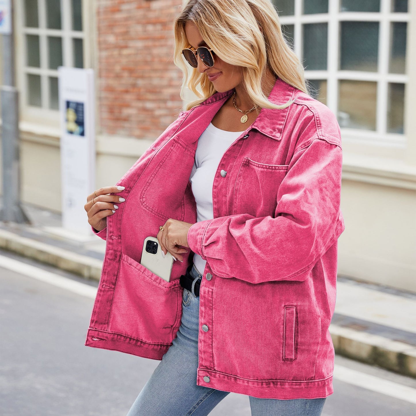 WW | Übergroße Denimjacke - Lässig & Trendy - Knopfleiste - Ganzjähriger Begleiter