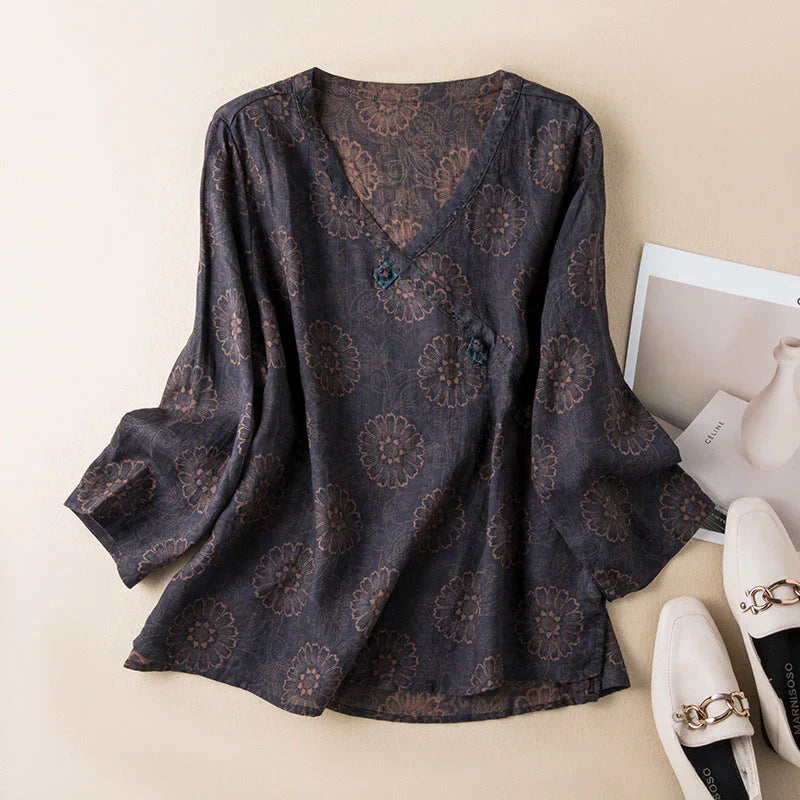 Elaira™ | Whisper-motif Floral Blouse