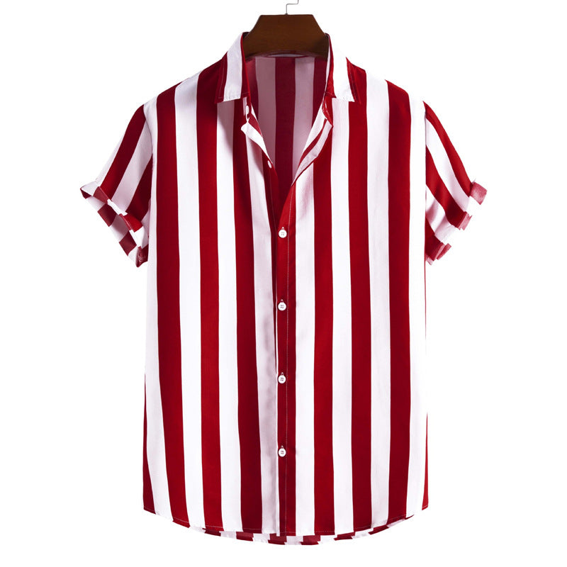 WW | Men's Short Sleeve Shirt With Vertical Stripes