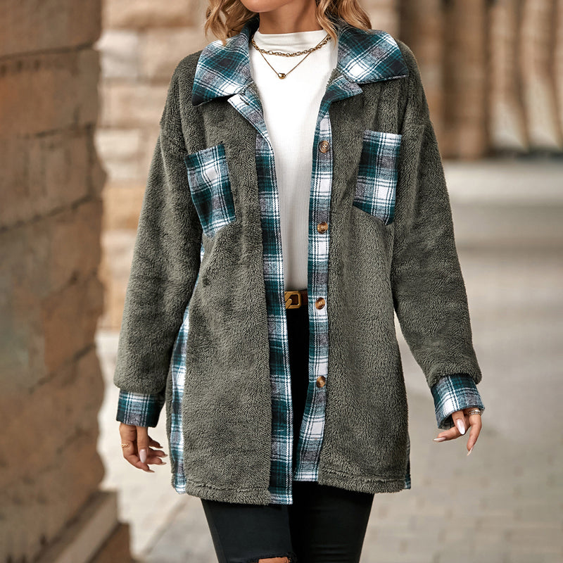 WW | Karierter Fleece Mantel