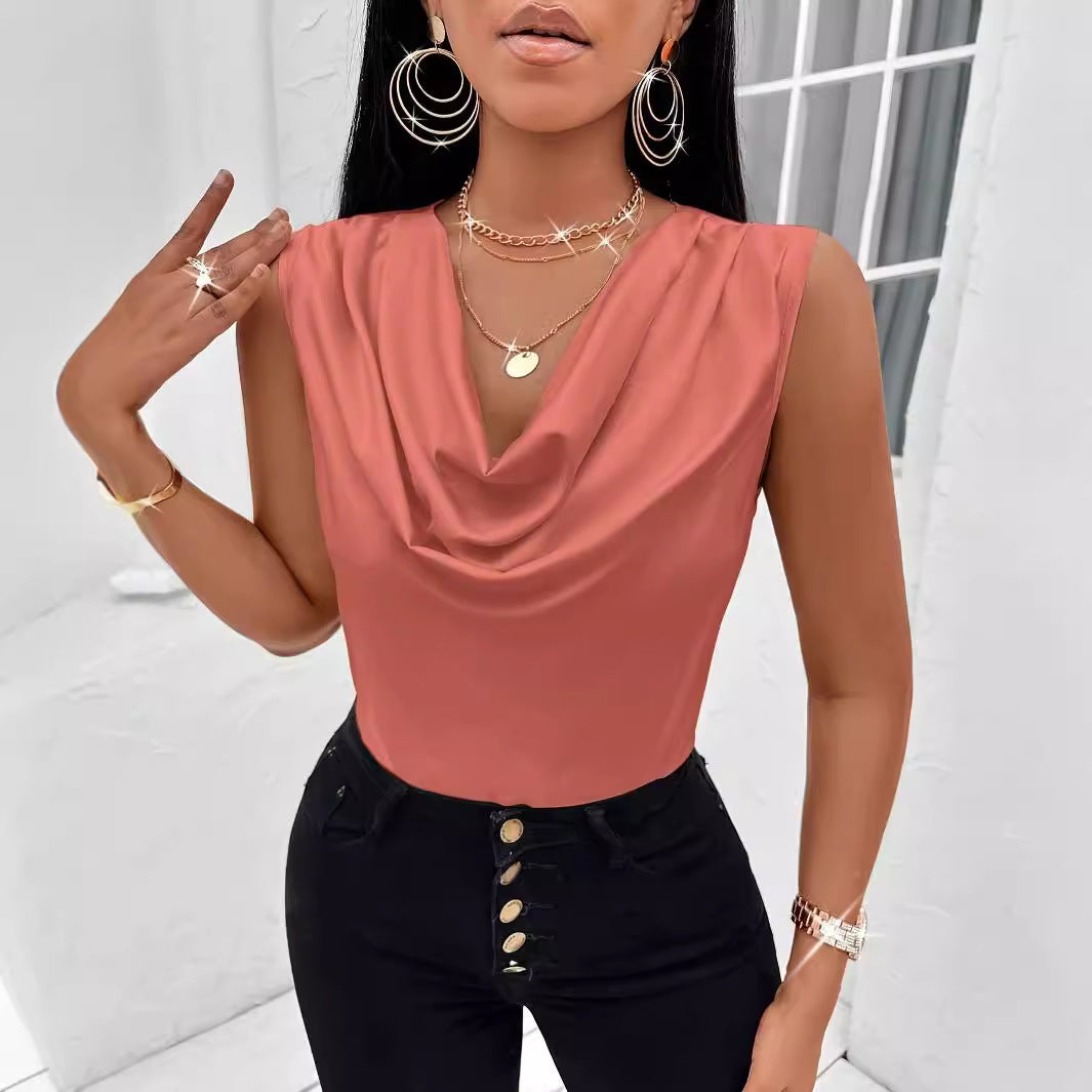 Ladies' elegant top with flowy neckline W&W
