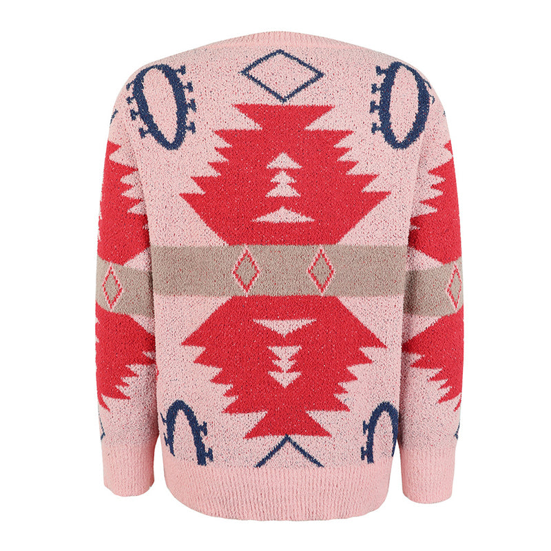 WW | Gemusterter, Lässiger Strickpulli