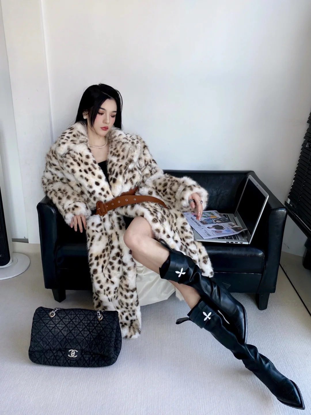 WW | Leopard Print Mantel - Kühnes Statement-Stück - Plüsch Kunstfell - Winter Glam