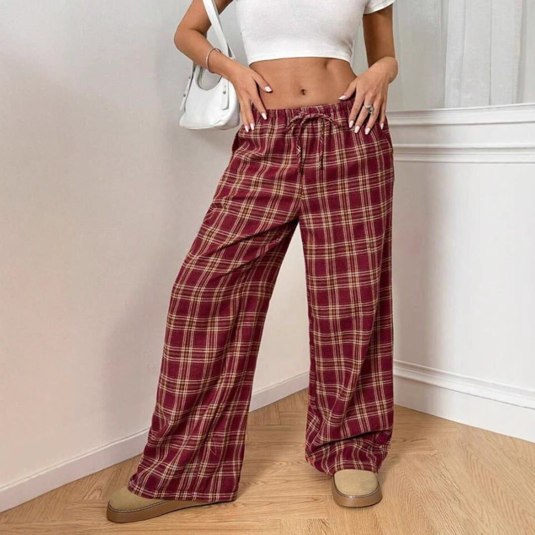 Women's Plaid Casual Trousers WW