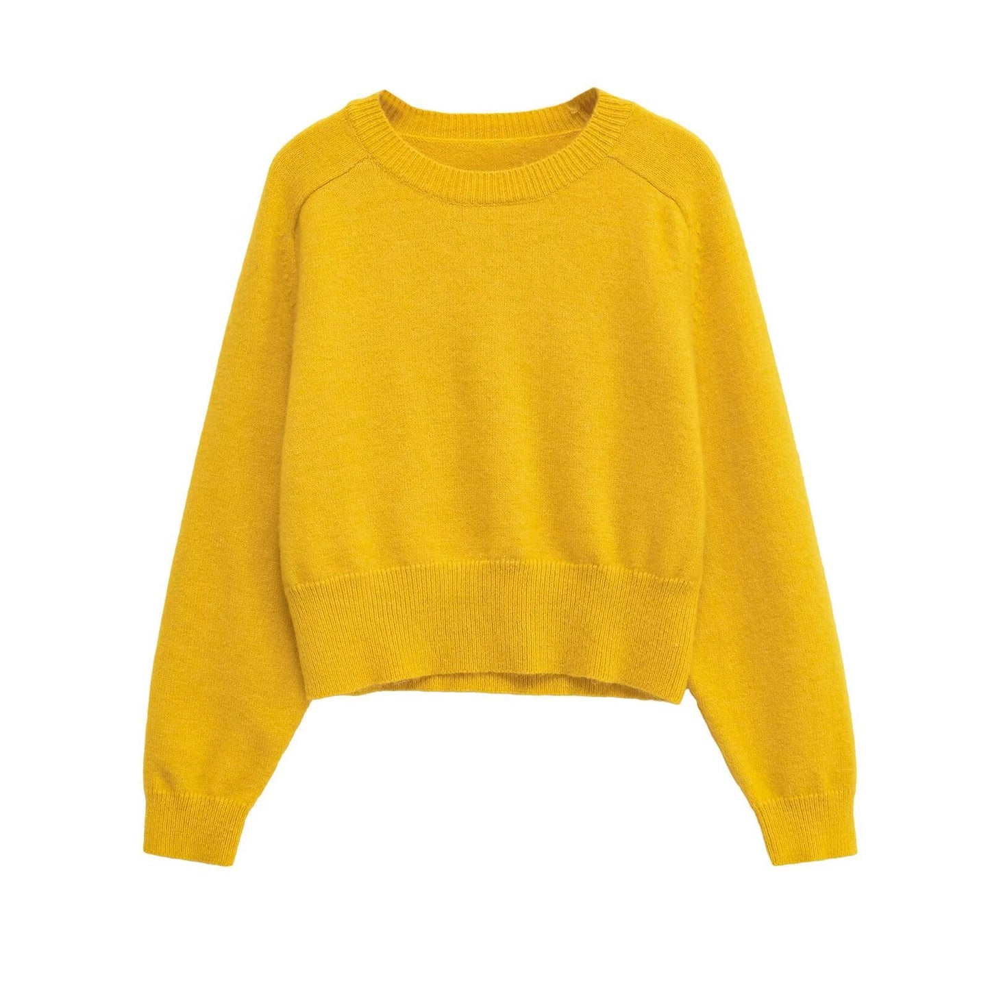 Women's Fashionable cropped pullover made of soft knit material WW