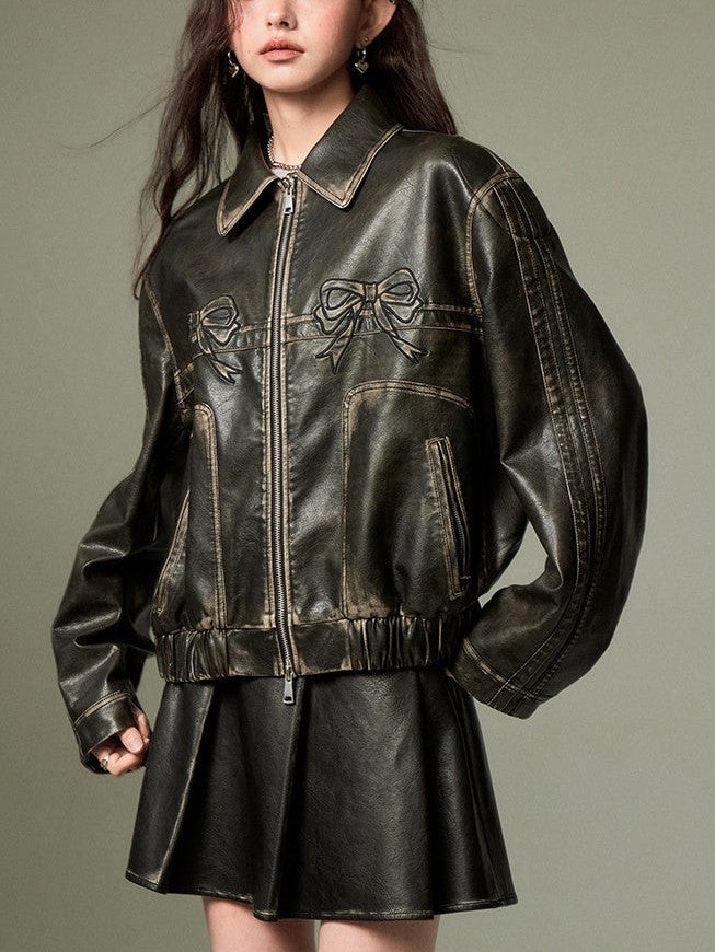 WW | Loop Zipper Leather Jacket