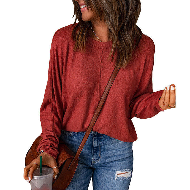 Damen lässiges Sweatshirt mit weitem Schnitt und strukturiertem Material WW