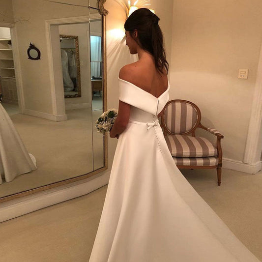 WW | Elegante Frauen Hochzeit Off-neck Kleid