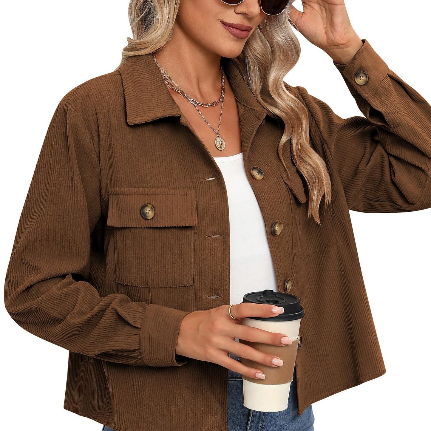 WW | Women's Corduroy Jacket with Chest Pockets