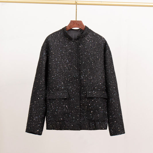 WW | Strukturierter Bouclé-Jacke - Schick & Minimalistisch - Hakenverschluss - Herbst & Winter Schicht