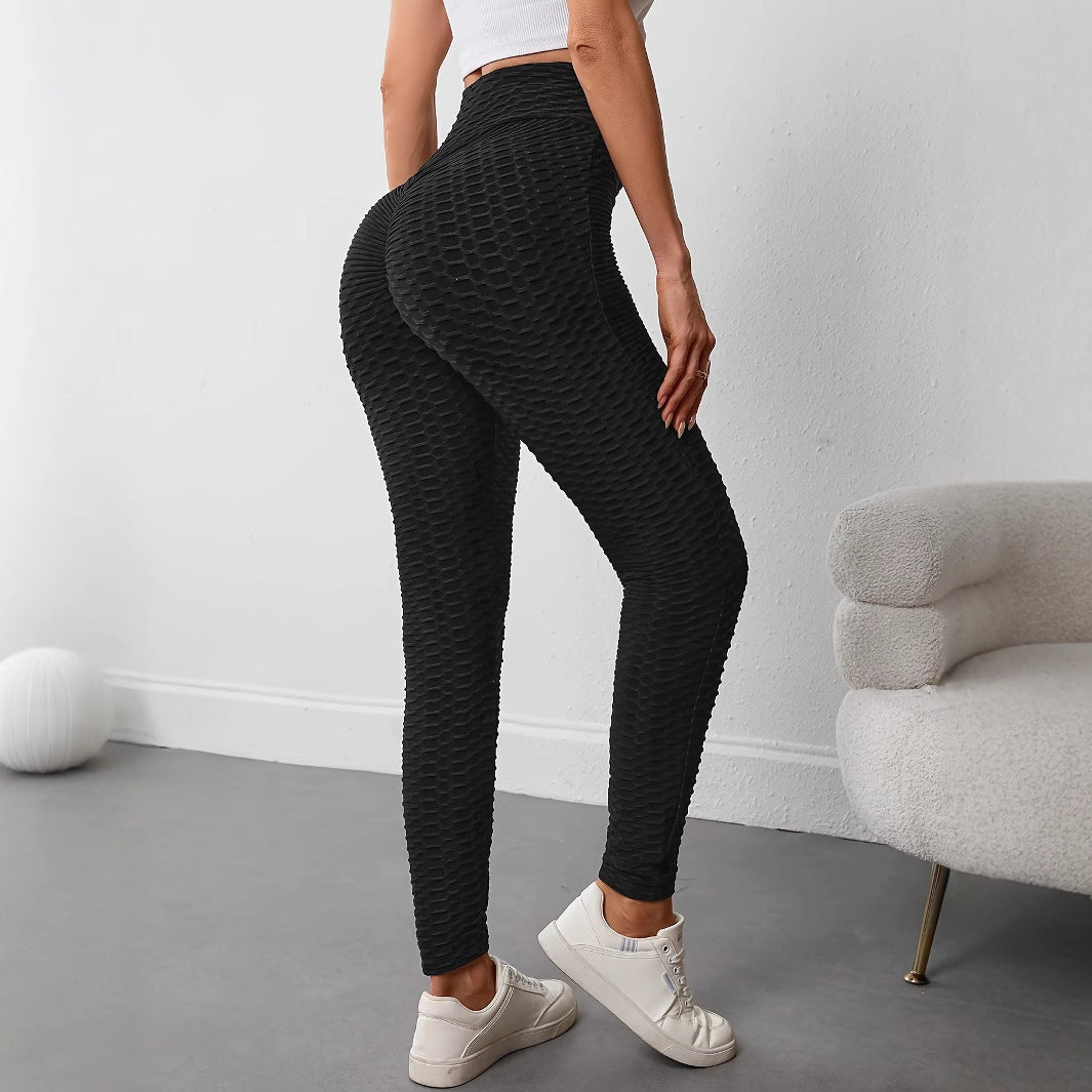 Damen Hochtaillierte Sportleggings mit strukturierter Oberfläche W&W