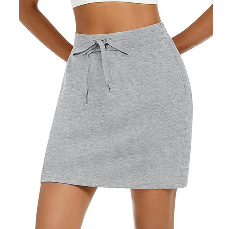 Damen sportlicher Minirock mit verstellbarem Kordelzug und seitlichen Taschen WW