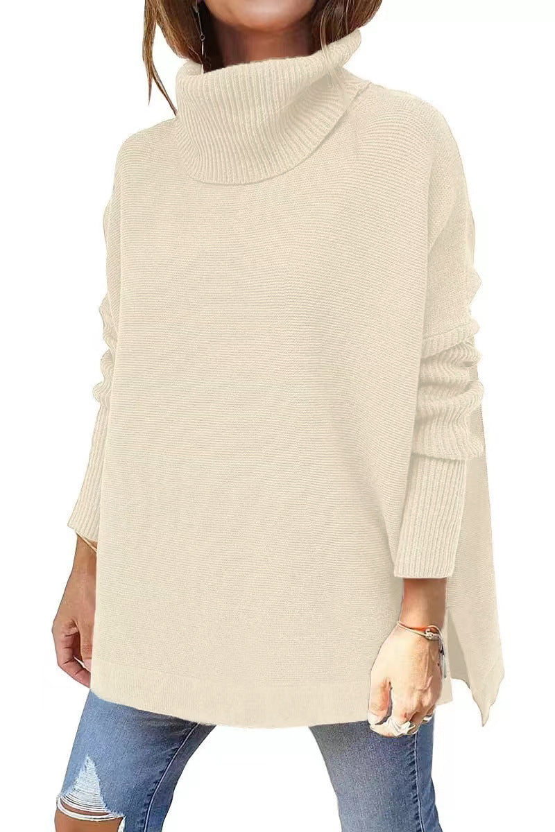 Damen oversize Rollkragenpullover mit strukturiertem Strickdesign WW
