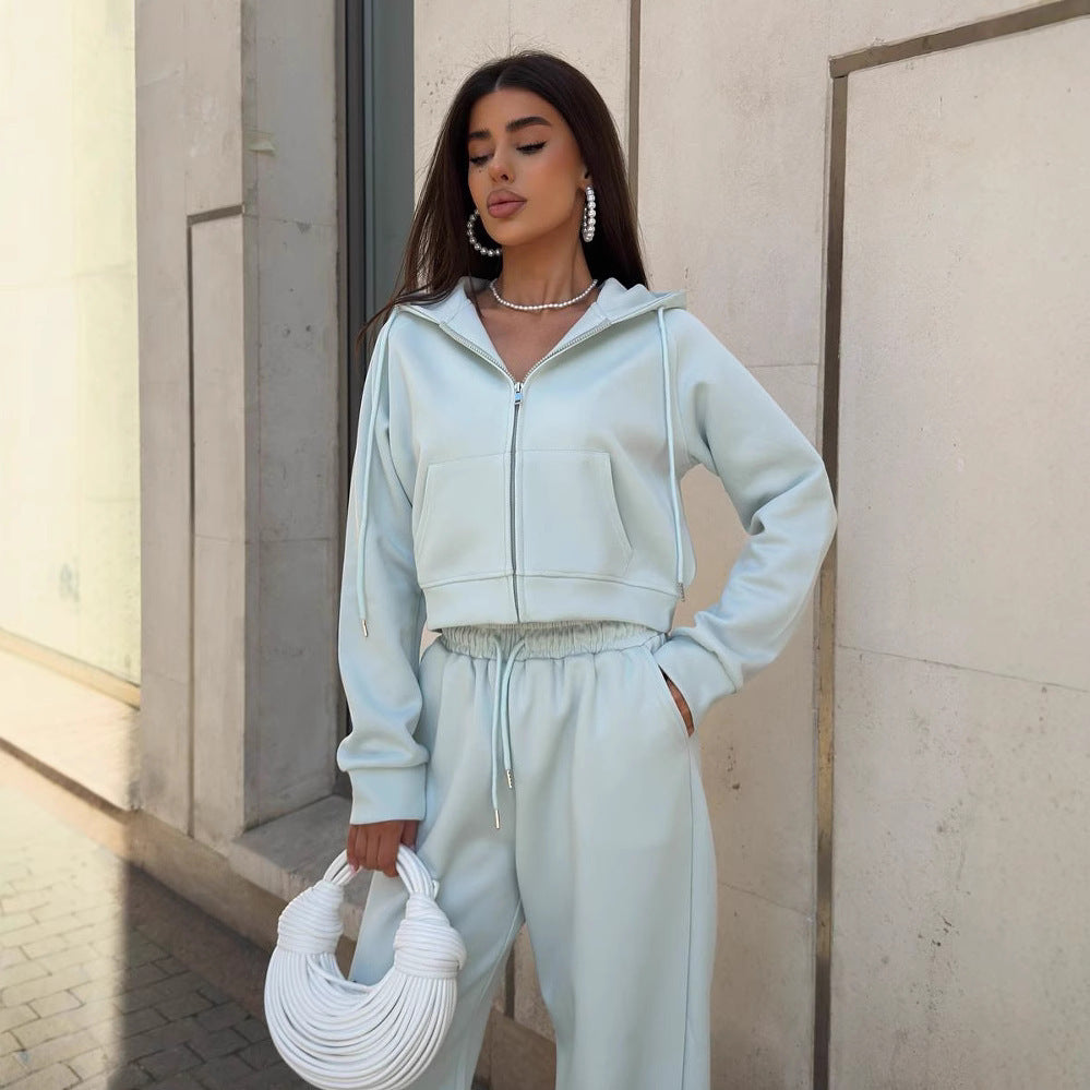 Damen lässiges Sweatshirt- und Jogginghose-Set WW