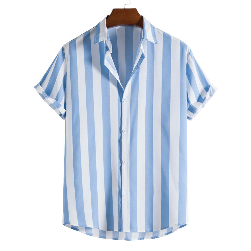 WW | Men's Short Sleeve Shirt With Vertical Stripes