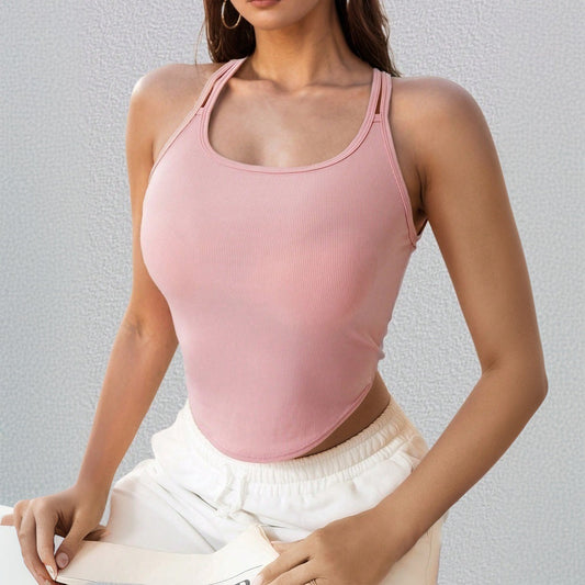 Damen Sportliches Crop-Top mit schmalen Spaghetti-Trägern W&W