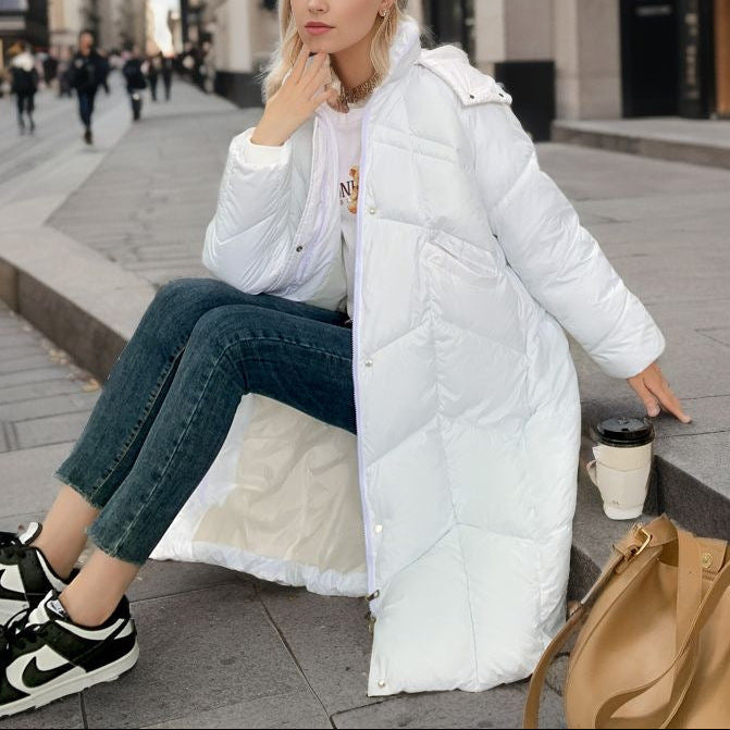 WW | Damen Isolierte Lange Pufferjacke Relaxed Fit