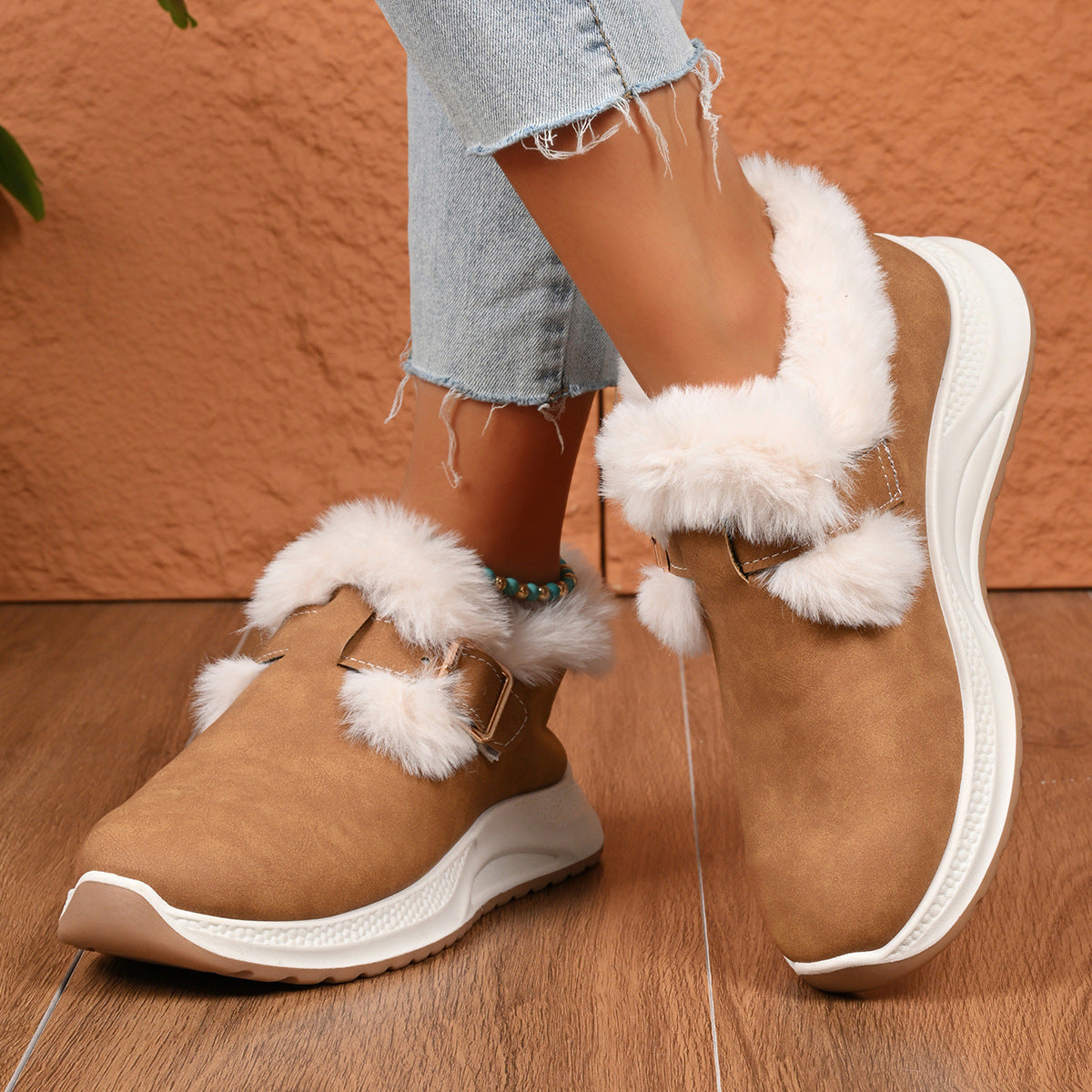 WW | Plüsch-Fell kurze Stiefel für Damen – Gemütlicher & stylischer Komfort