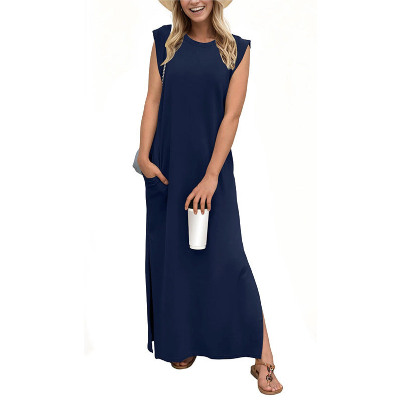 Damen Maxikleid mit lässigem Schnitt und minimalistischen Details WW