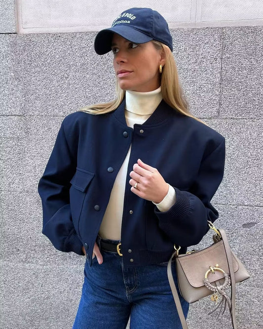 WW | Bomberjacke - Minimalistisches Design - Leichte Schicht - Streetwear-Essential
