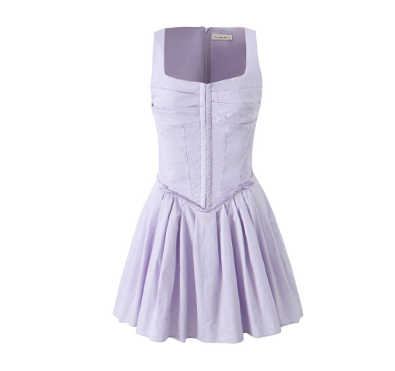 Damen modisches Sommerkleid mit taillierter Silhouette und durchgehenden Knöpfen WW