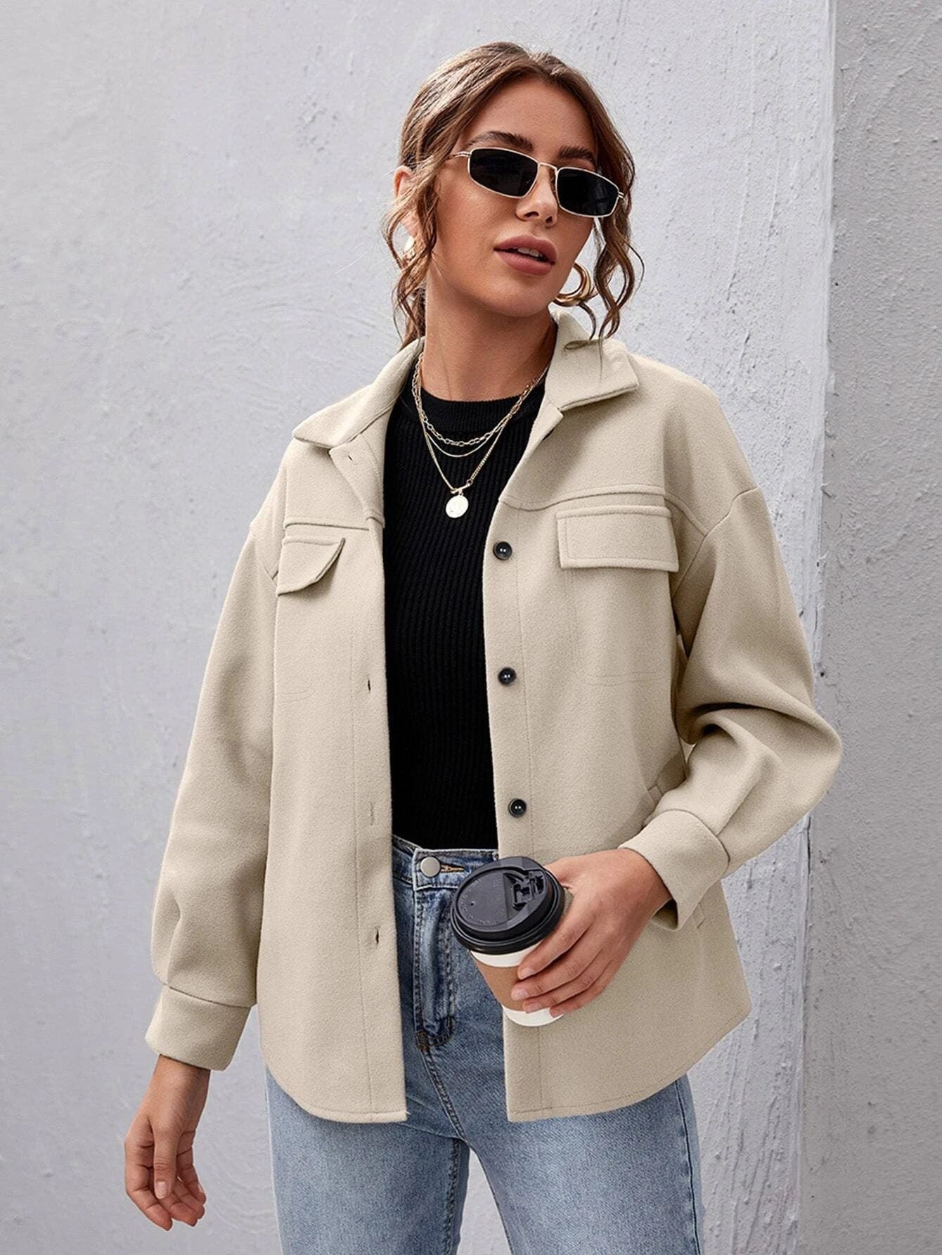 WW | Wollmischjacke - Leicht & Warm - Weicher Wollmischstoff - Alltäglicher Herbststil