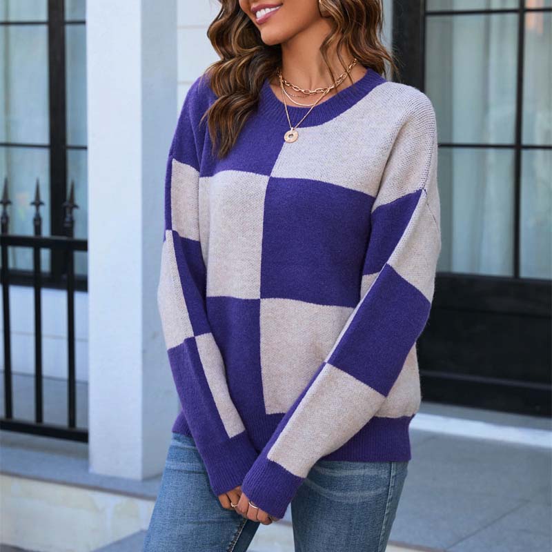 WW | Karierter Strickpullover