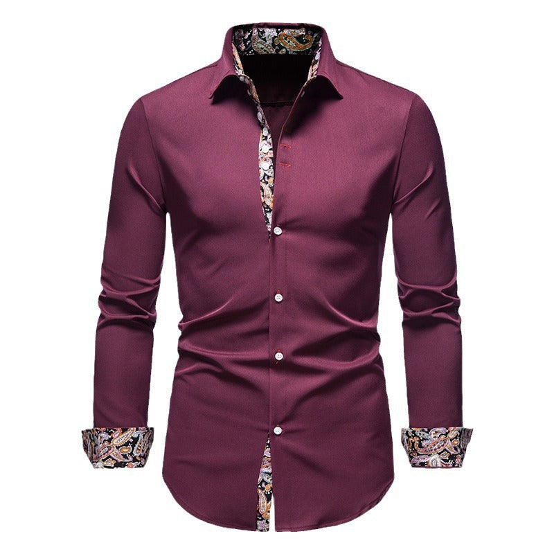 Herren Langarmhemd mit modernem Paisley-Muster und exklusiven Details WW