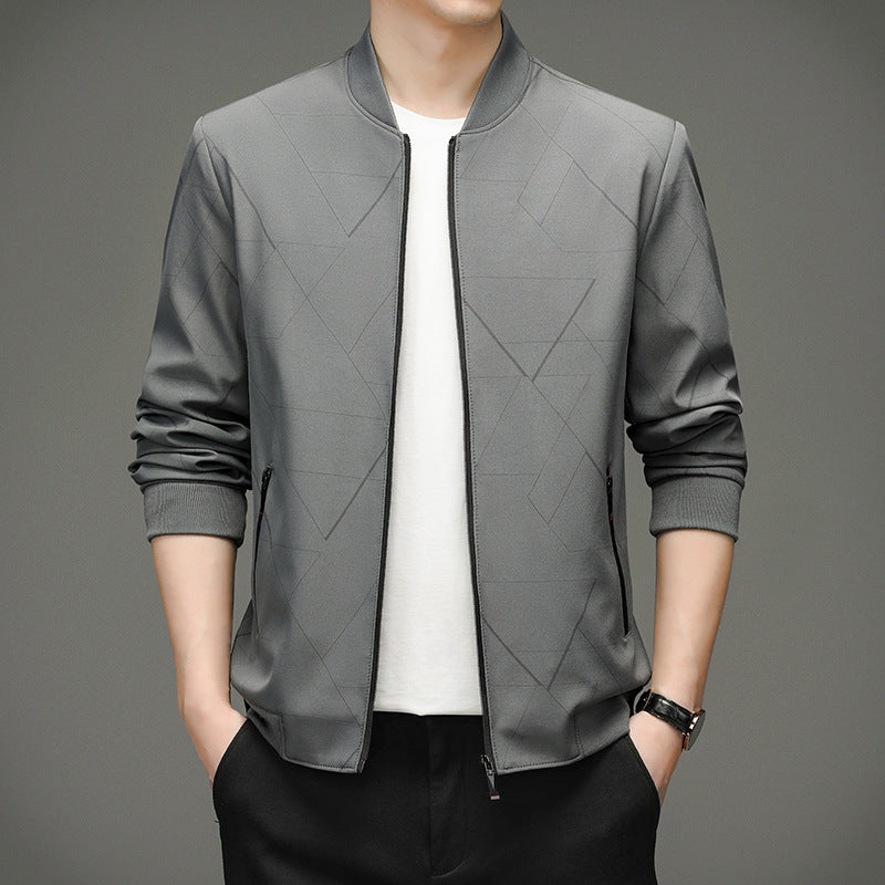 Men's elegant lightweight transitional jacket with a modern stand-up collar and breathable properties WW