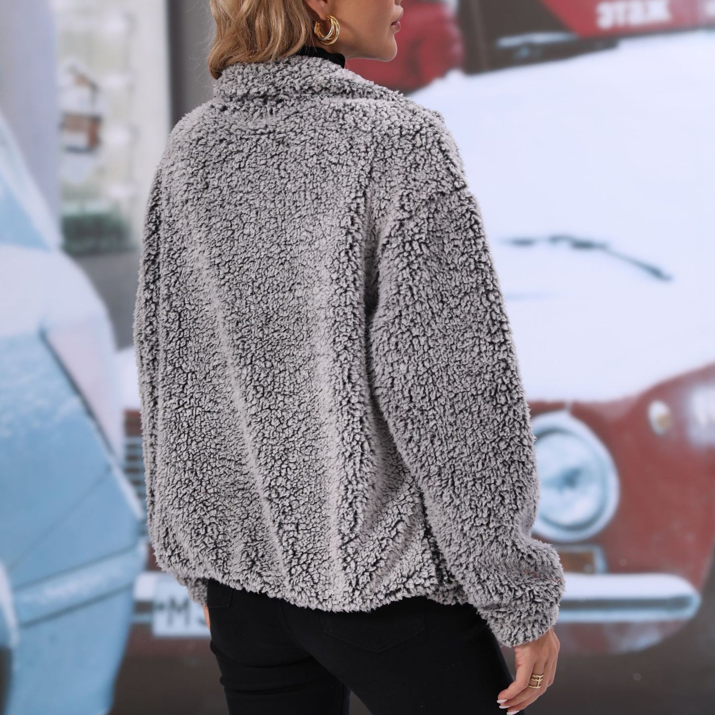 WW | Zip-Up Sherpa-Jacke - Ultra-weiches Fleece - Legere Oberbekleidung - Herbst- & Winterwärme