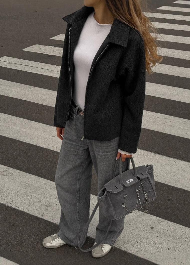 WW | Wool Blend Zip-Up Jacket