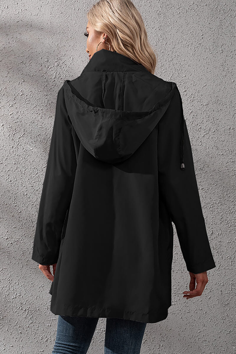 WW | Hooded Rain Jacket - Adjustable Waist - Water-Repellent - Casual Outerwear