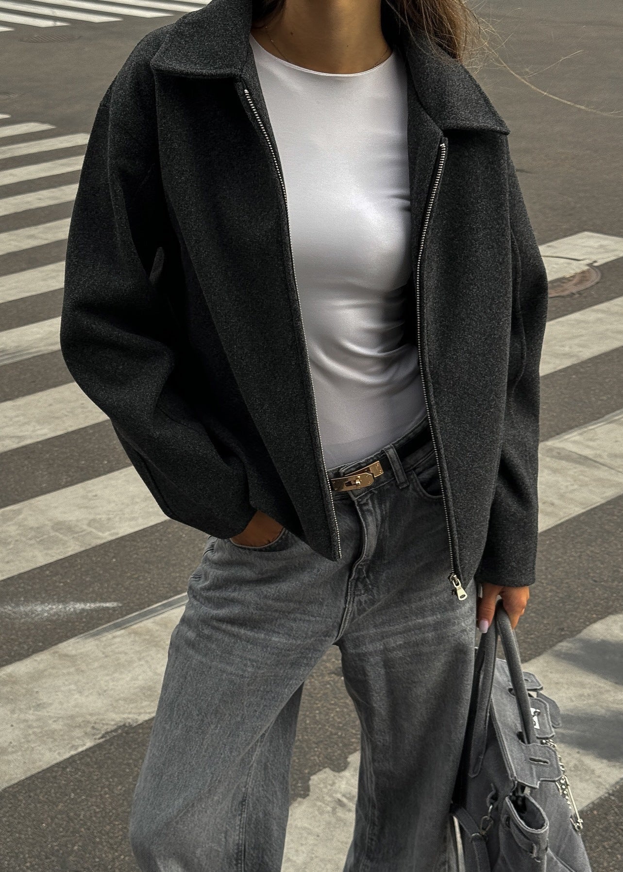 WW | Wool Blend Zip-Up Jacket