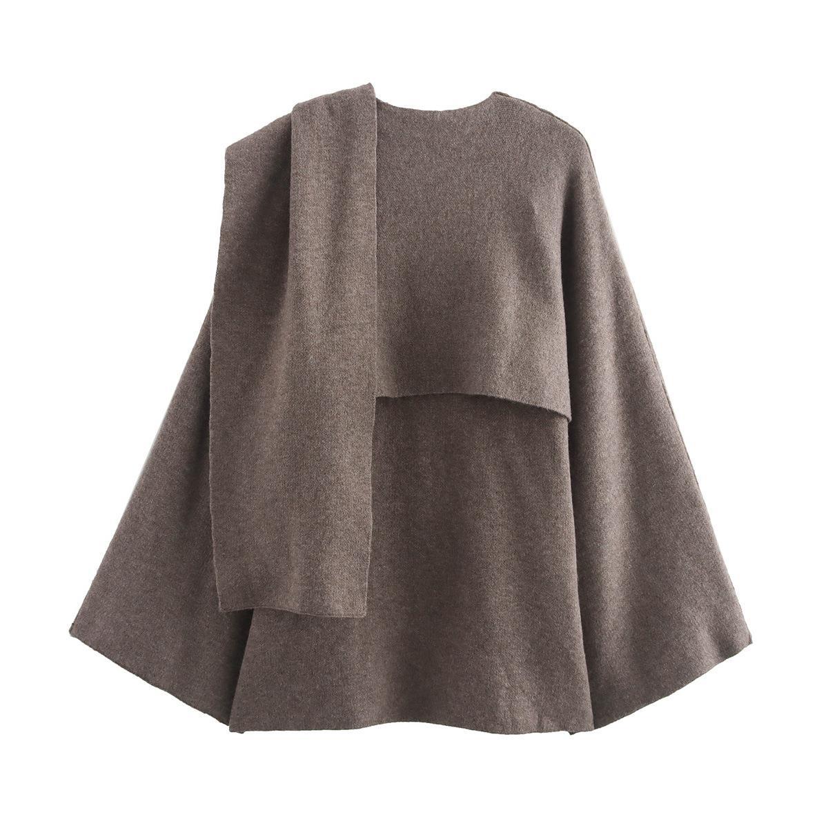 Damen modischer Umhangpullover aus weichem Material WW