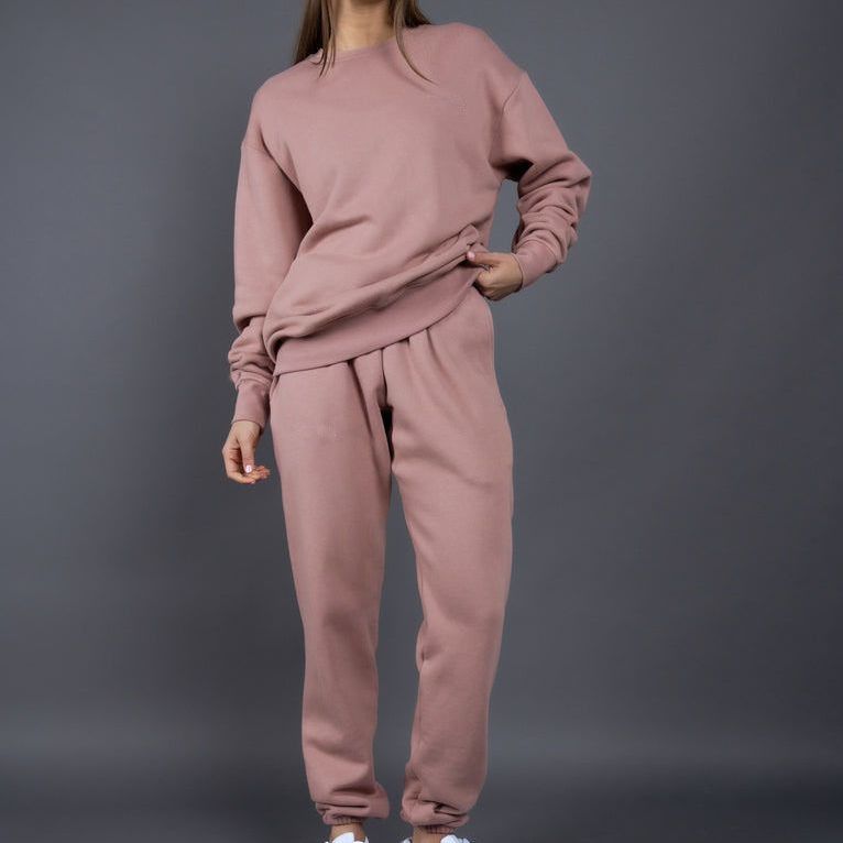 WW | Tracksuit Cotton Relaxed Fit Ribbed Edges Comfortable Loungewear
