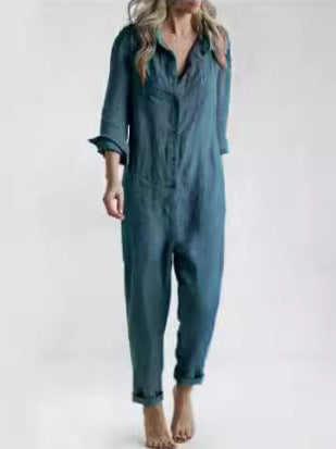 WW | Women's Utility Jumpsuit with Long Sleeves and Pockets