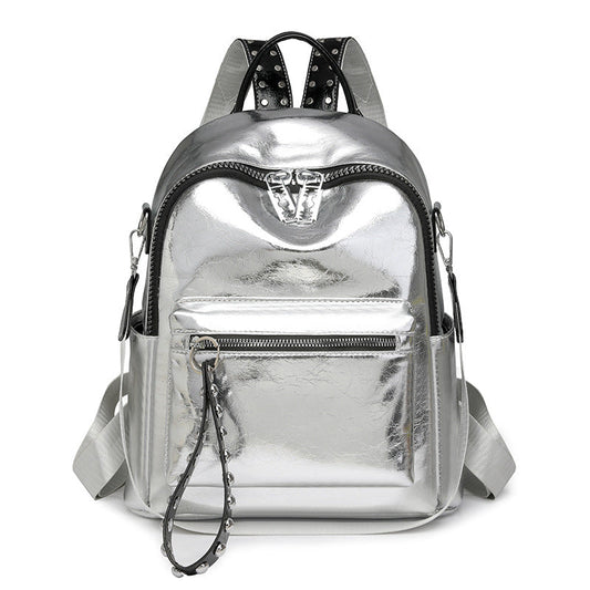 WW | Rucksack - Silber - Hochwertiges Leder mit Polyester-Futter