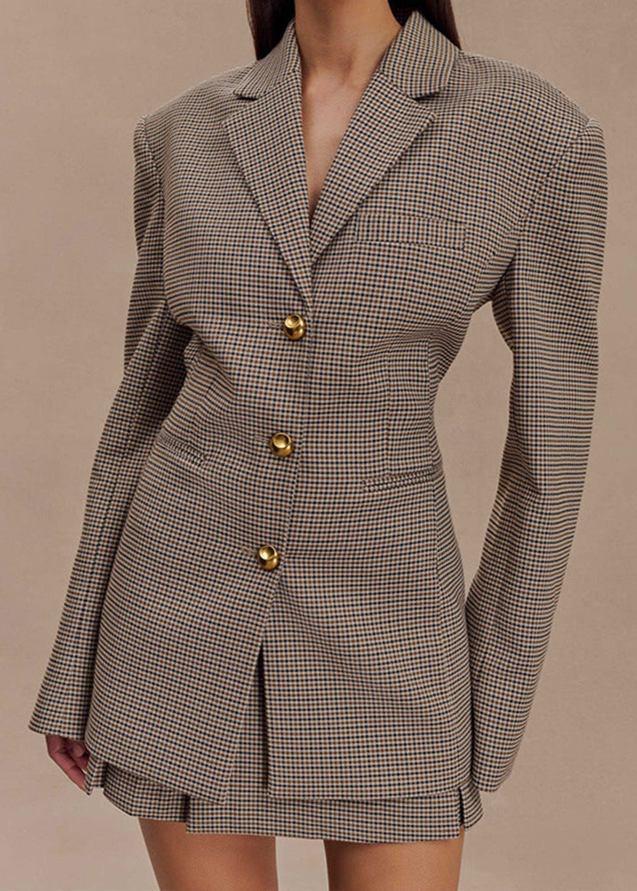 WW | Fitted Plaid Blazer Set