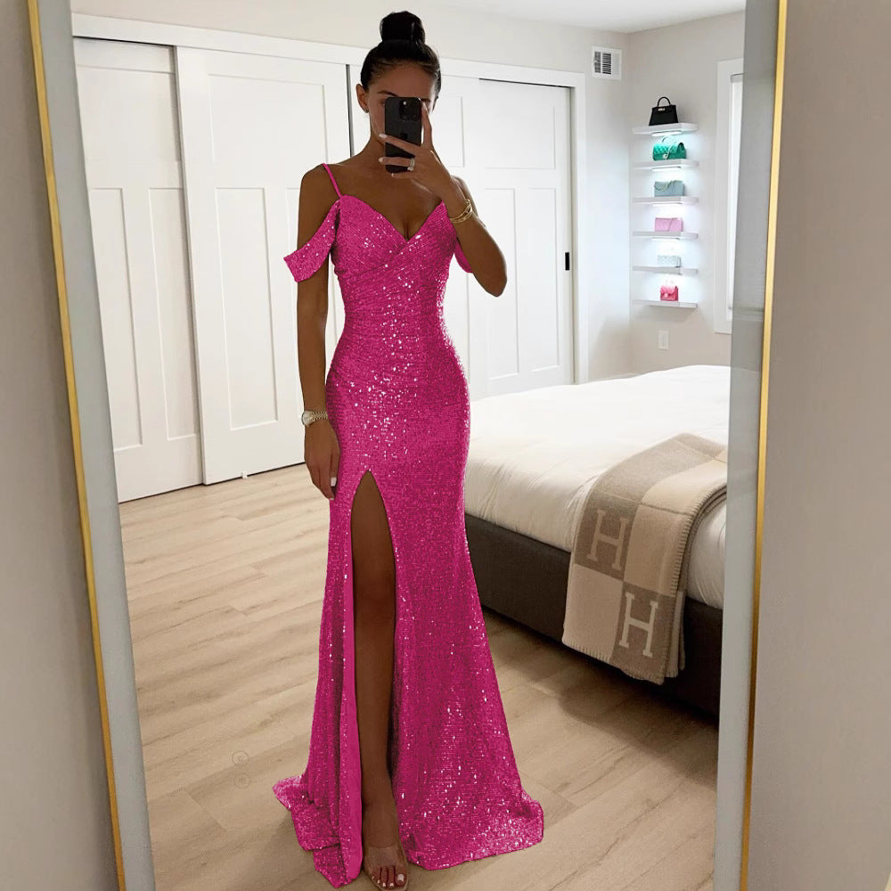 WW | Elegantes Damenkleid Mit Pailletten Und Trägern